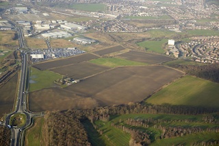 Aerial view Aire Valley Enterprise Zone